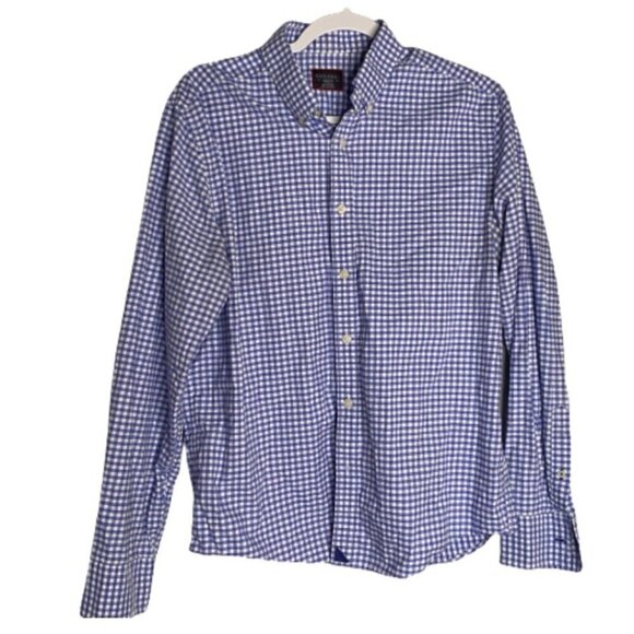 Untuckit Blue White Check Brachetto Button Down Shirt - Picture 1 of 6
